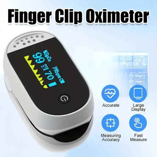 portable finger oximeter with oled display designed for accurate and quick spo2 readings suitable for sports and home use battery not included
