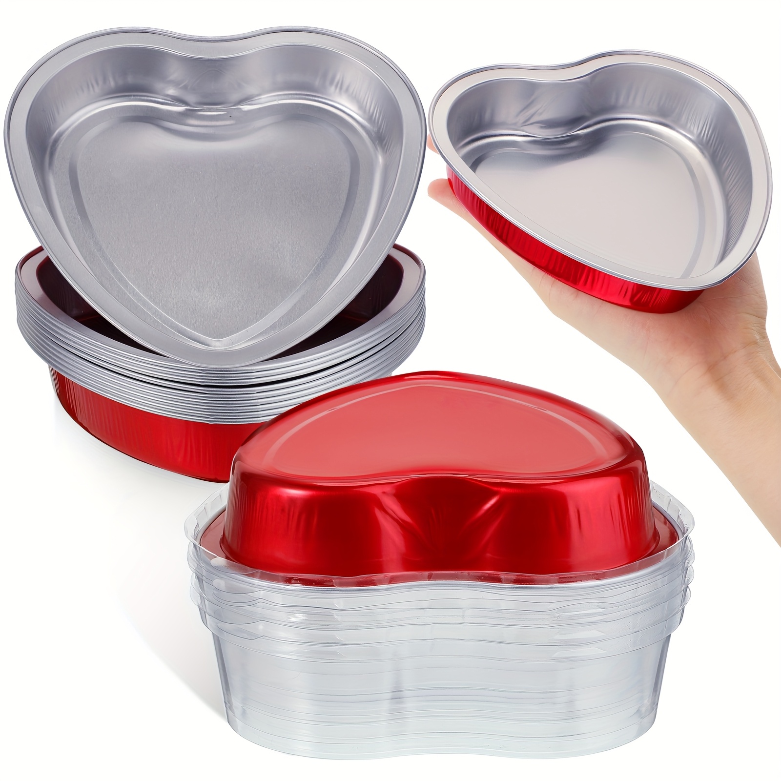 heart shaped foil pans