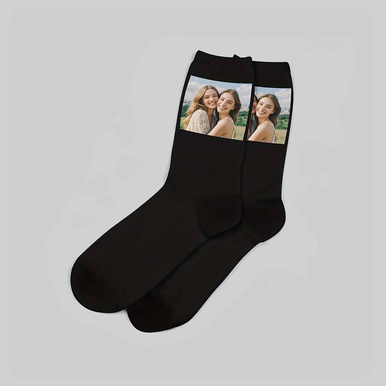 TEMU 1 paar gepersonaliseerde sokken voor koppels, bijpassende sokken met stijlvolle ontwerpen en foto's, romantische cadeau sokken, jubileumcadeaus