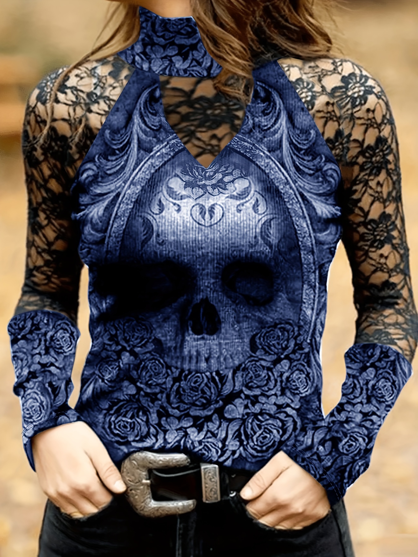 tシャツ FROWER LACE TUNIC TOP レディース Women-T-shirt-Long-Sleeve-