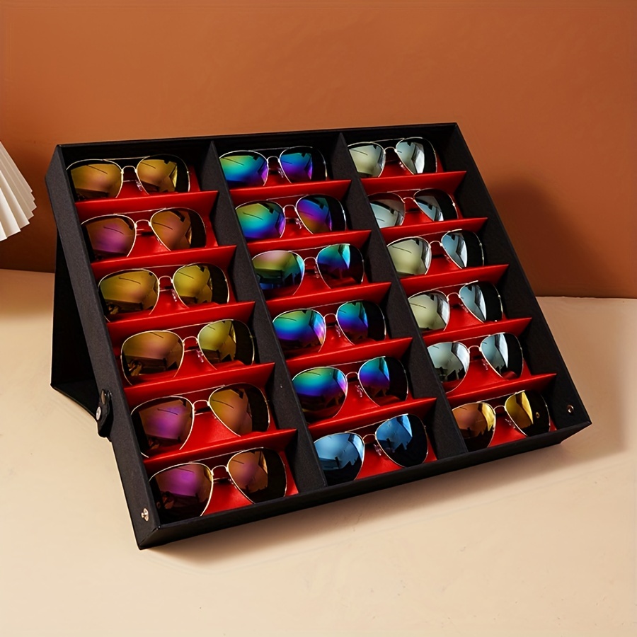 popular   nylon eyeglass storage box with 18 compartments   display stand for countertop and showcase details 1