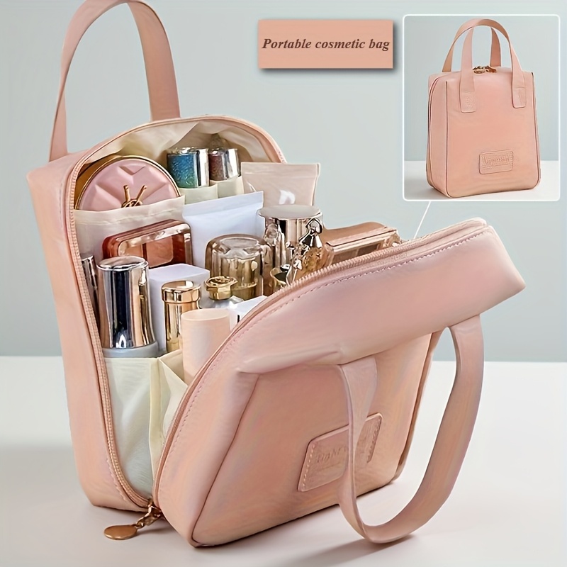 2025 new makeup bag large capacity   organizer stylish travel toiletry bag compact and elegant carry on cosmetic case essential for travel 0