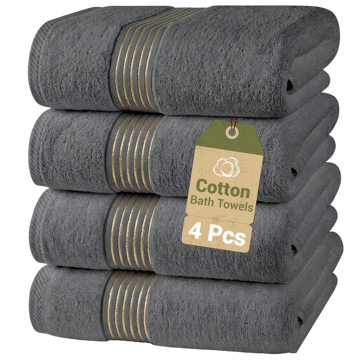 TEMU Quick Dry 4pcs Bath Towel, Ultra Soft High Absorbent Lightweight Plush Durable Towel, Skin-friendly, , 55"x28" Inches, This Oversized Bath Towel