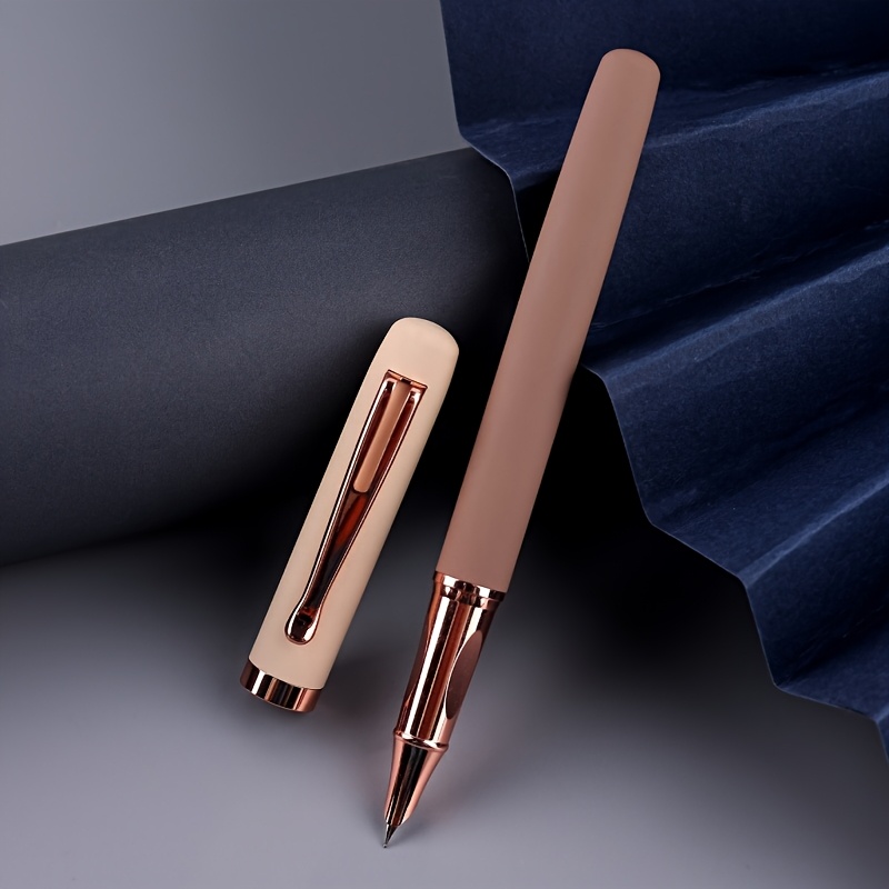 1pc/fashionable High-end Metal Pen, Soft Rubber Frosted Pen , Very Comfortable, Smooth Writing, Suitable For Daily Writing, School, Office, Business Signing, Artistic Signature