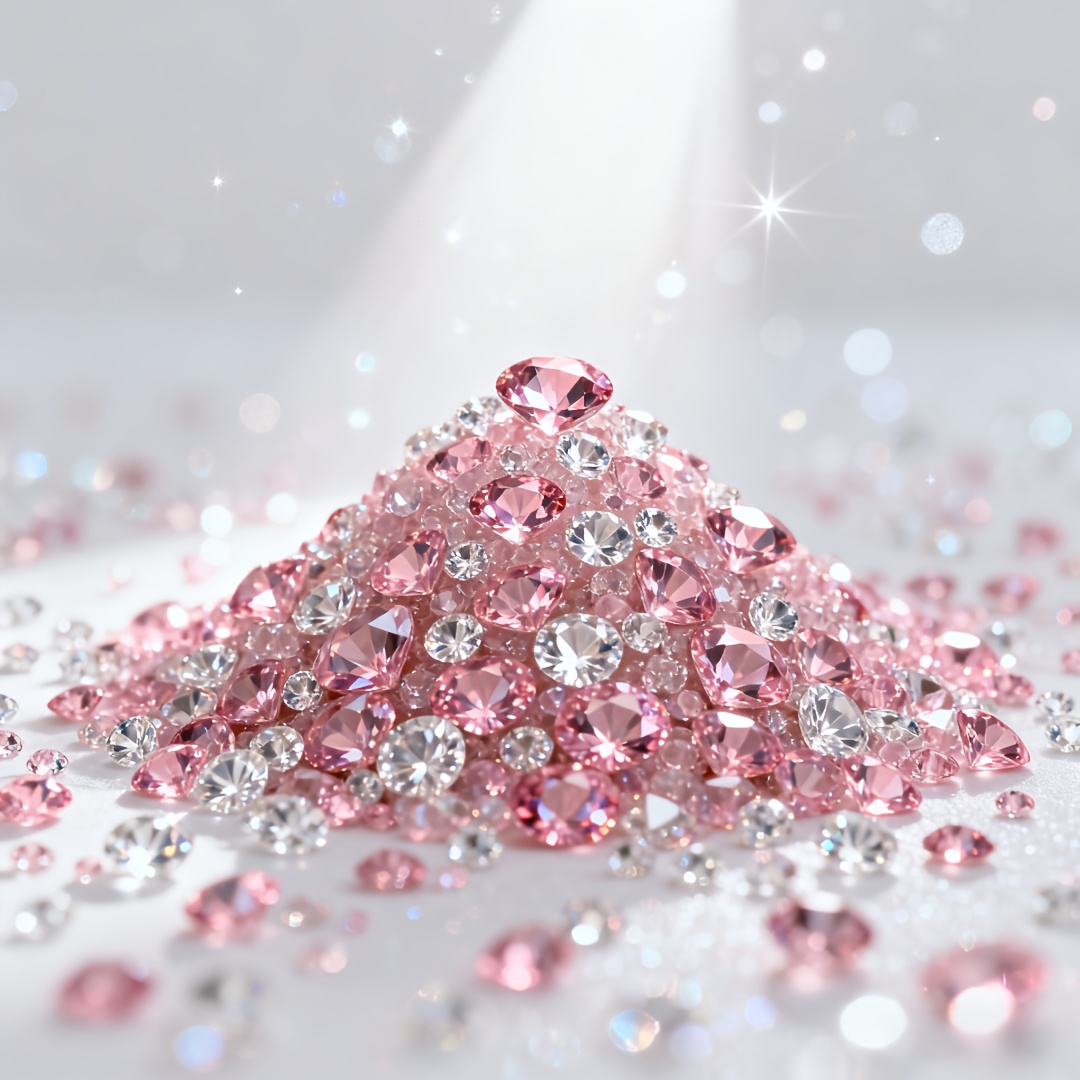 E-shop 660 Stück 20/10/8/6 mm Acryl Diamant Fake Edelsteine für Vasenfüller, Pinke Diamanten, Schwimmende Kerzen, Diamant Partykranz Dekorationen,