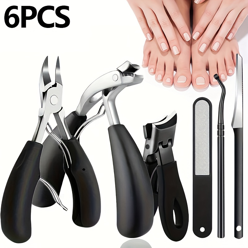 6pcs thick nail clipper set heavy duty podiatrist grade featuring   stainless steel     men and adults Product details 1