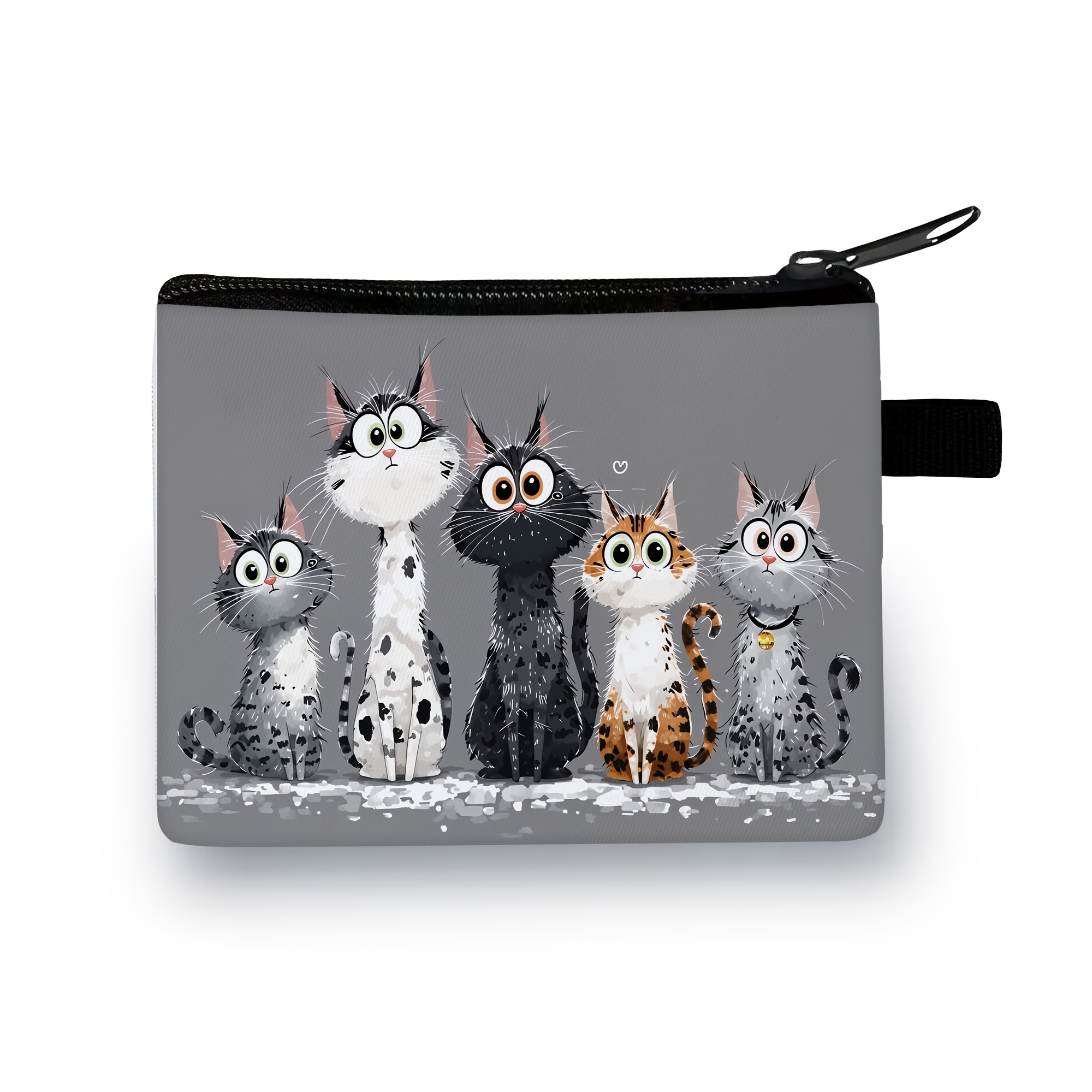 TEMU Women' Purse, Cat-patterned Small Wallet, Key, Lipstick, Earphone, And Other Small Item Organizer Bag