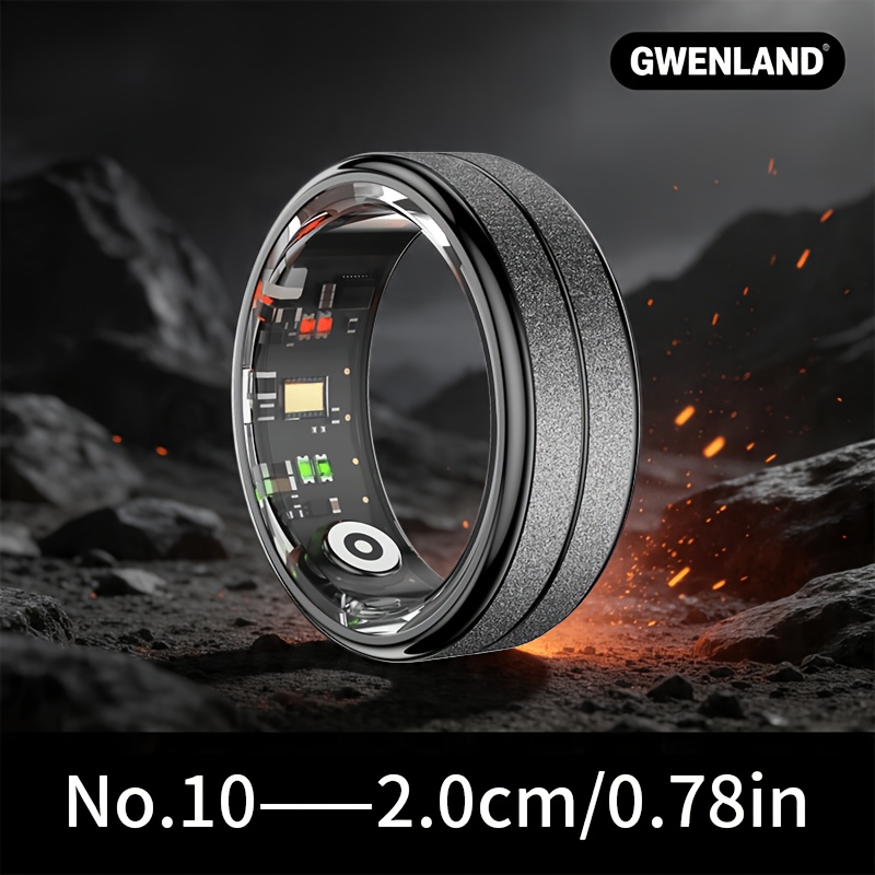 Image of Gwenland Frosted Smart Ring - Wireless Connection, Fitness Management, Magnetic Charging, Battery Capacity 15mah (size 8) / 18mah (size 9-13), Waveform Photography, Multiple Sports