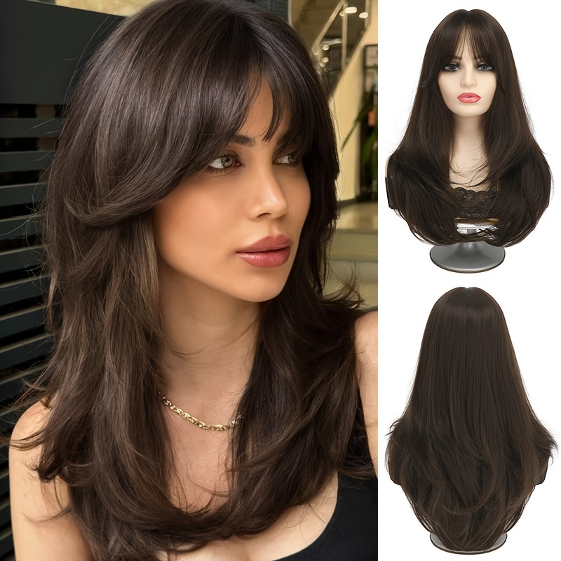 

1pc Long Synthetic Wig Elegant Loose Wave Wig With High-temperature Fiber For Ladies, Cap, Suitable For All Ethnic Groups