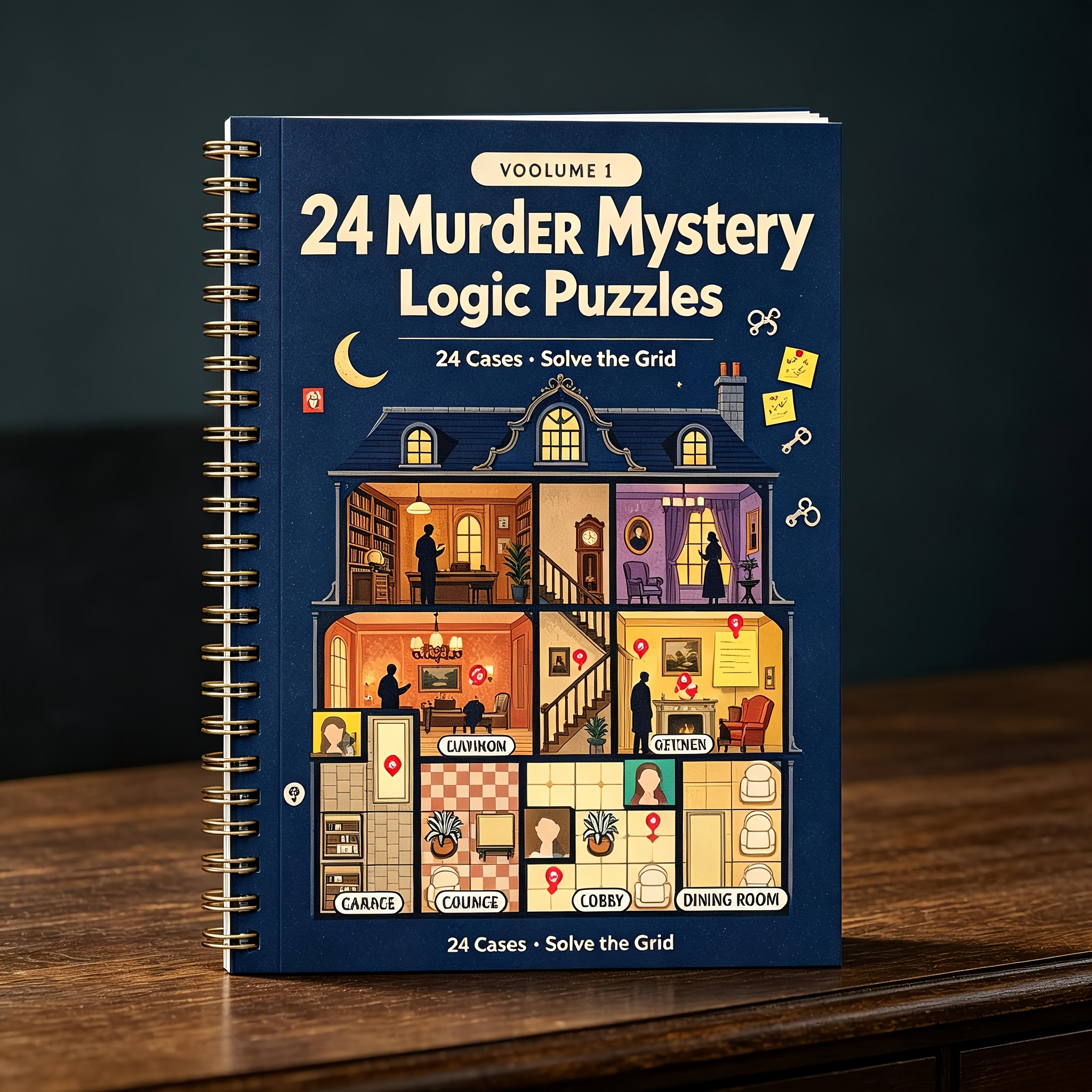 TEMU 24 Rompecabezas de de misterio de : Libro de rompecabezas—Rompecabezas de de misterio de cautivadores y desafiantes con pistas ocultas