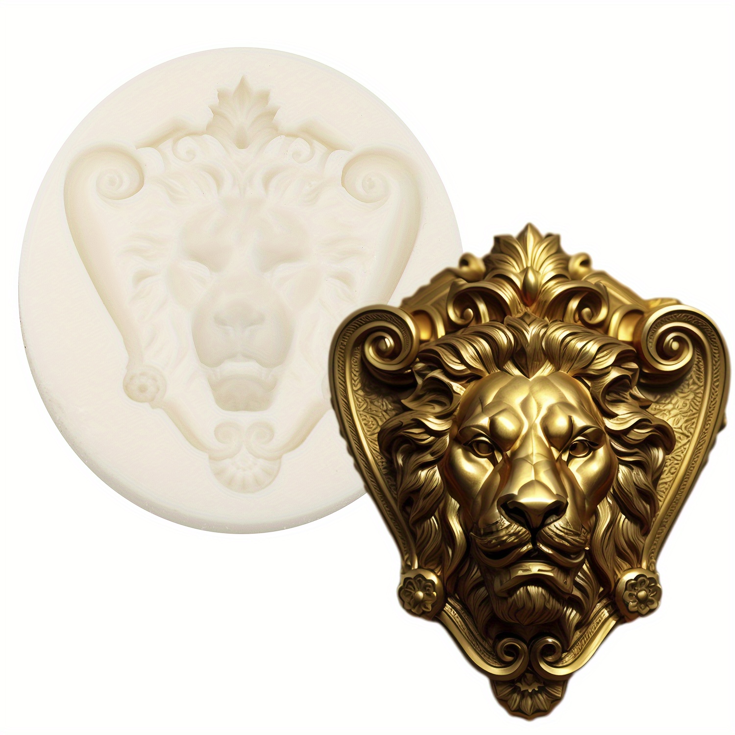 

1pc, Vintage Lion Sign Fondant Mold, 3d Silicone Mold, Candy Mold, Chocolate Mold, For Diy Cake Decorating Tool, Baking Tools, Kitchen Accessories