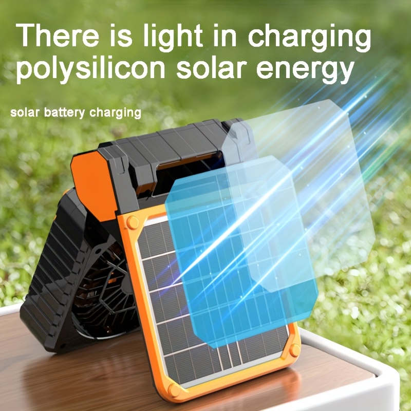 outdoor camping fan portable solar powered dual use fan with led light suitable for camping tents rvs fishing and lighting Product details 1