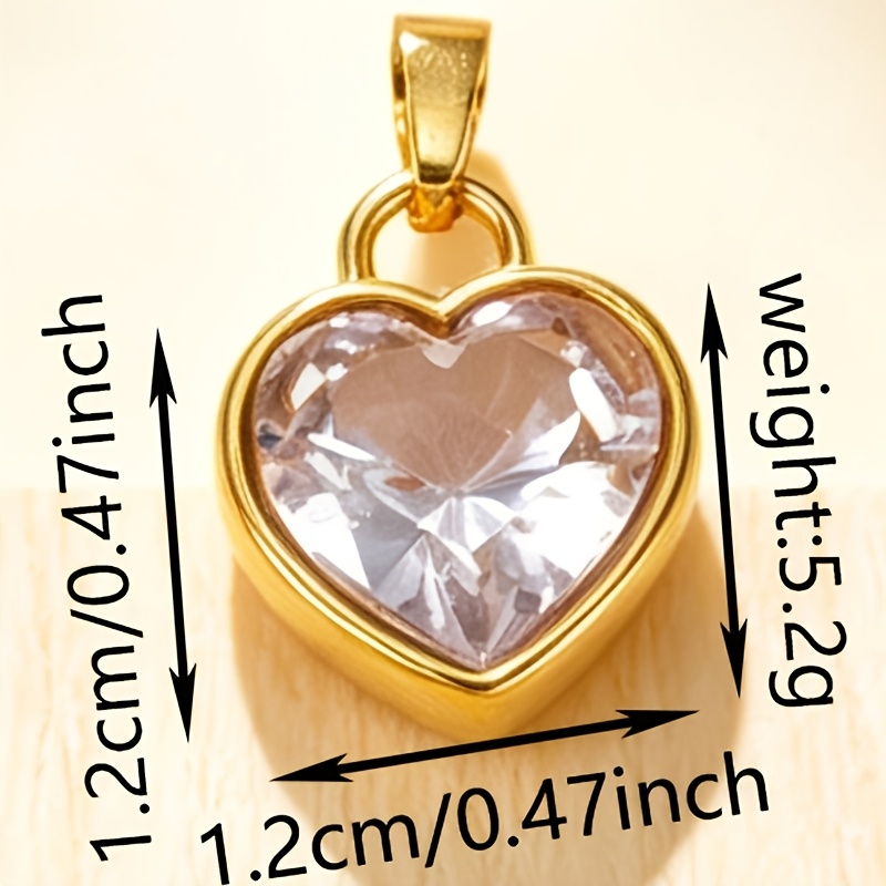 4pcs Heart-shaped Zirconia Pendant Set — 18K Gold Plated