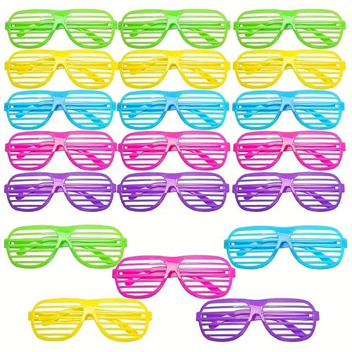 20 glasses 80s 90s party favors plastic glasses neon party glasses for birthday wedding concerts carnival party