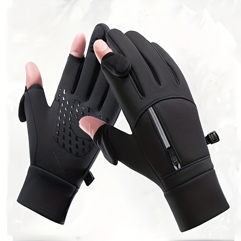 TEMU Outdoor Cycling Fingerless Gloves, Riding Gloves, Winter Cycling Fingerless Gloves, Autumn And Winter Sports Cycling Windproof And Anti-slip