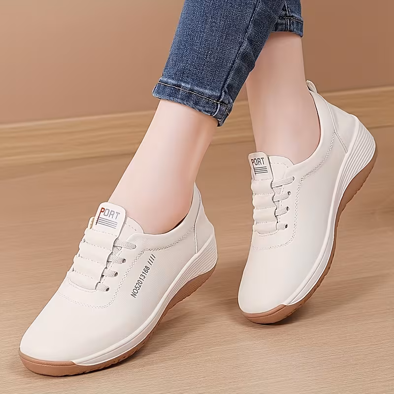 chaussures de maman élégantes pour femme, chaussures de travail décontractées antidérapantes à allongeant, mocassins à semelle durable et confortable, avec semelle épaisse à allongeant, confort à enfiler à semelle souple, lacets élastiques, baskets décontractées polyvalentes et Détails du produit 1