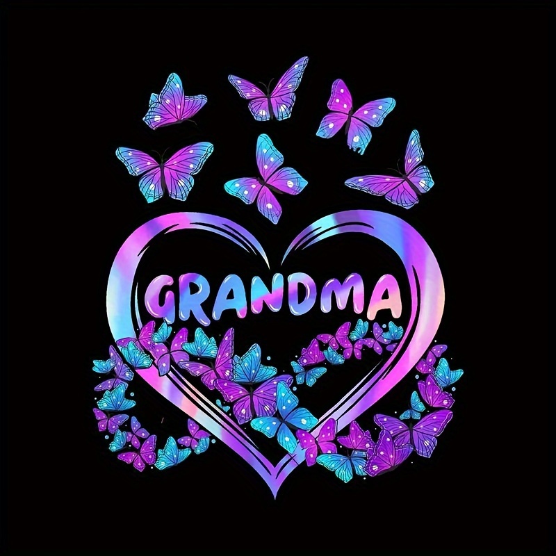 

1pc Grandma Applique Patch, Vinyl Iron-on Transfer Sticker, Mixed Colors, Sewing Embroidery Decoration For T-shirts, Sweatshirts, Hoodies, Bags, Diy Craft Supplies