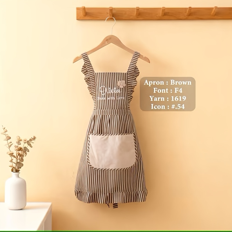 TEMU Grembiule da donna personalizzato ricamato con | Grembiule con tasche | Grembiule da | Grembiule da | Grembiule da | Grembiule da donna | Regalo