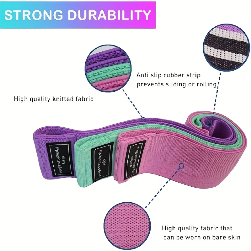 3pcs/1pc Resistance Bands for Legs And Butt, Fabric Exercise Loop Bands Yoga, Pilates, Home Workout, Strength Bands for Booty