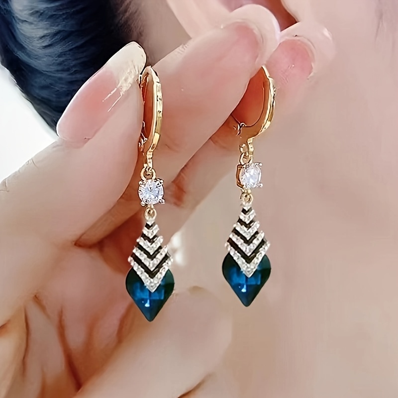 Image of Luxurious Geometric Earrings | Hypoallergenic Alloy Hoops With Resin Mosaic, Elegant For Daily And Parties, Exquisite Reveals And