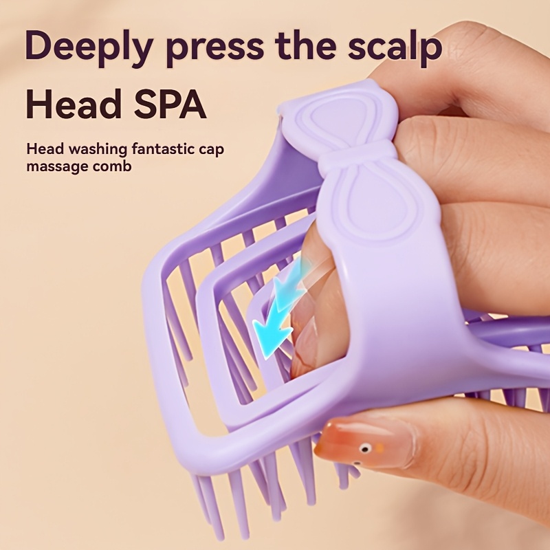 1 Peine Masajeador de Cuero Cabelludo y Cepillo para Lavar el Cabello con Dientes Suaves - Peine Desenredante de Plástico ABS para Uso en Seco/Mojado, Masaje del Cuero Cabelludo, Cuidado del Cabello - Para Todo Tipo de Cabello (Normal, Rizado, Liso) - Herramienta para Ducha, Spa y Salón