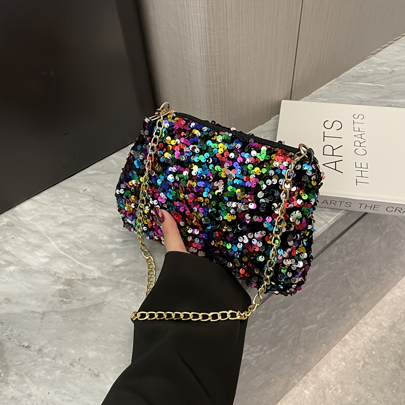 TEMU New Fashionable Bag, Sequin Crossbody Bag, Versatile Shoulder Bag