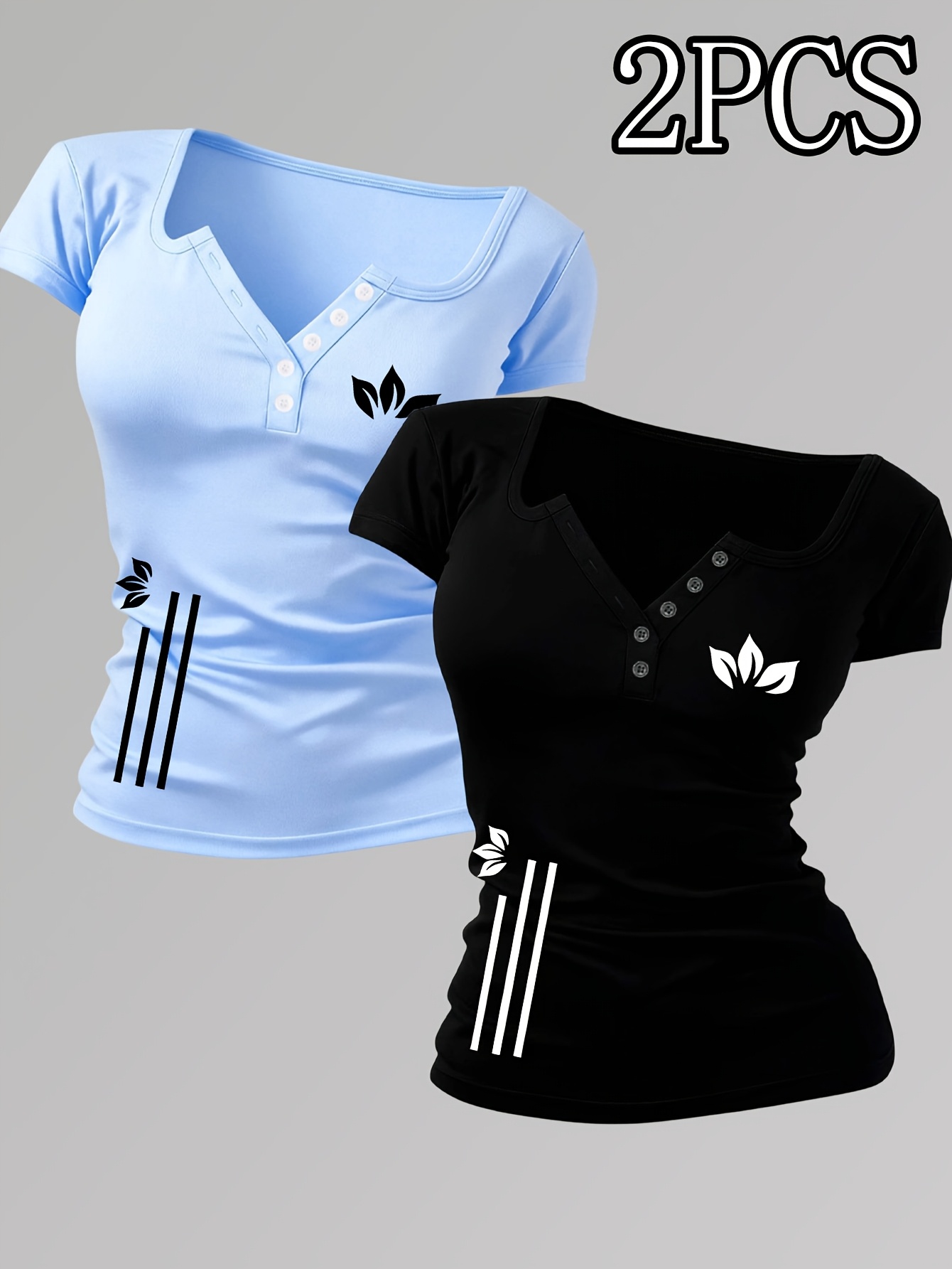small size tight style 2pcs discount pack artistic print patterns womens spicy outfit clothing   hot   design non v neck womens t shirt suitable for spring summer autumn winter   wear revealing y2k casual athletic   fas