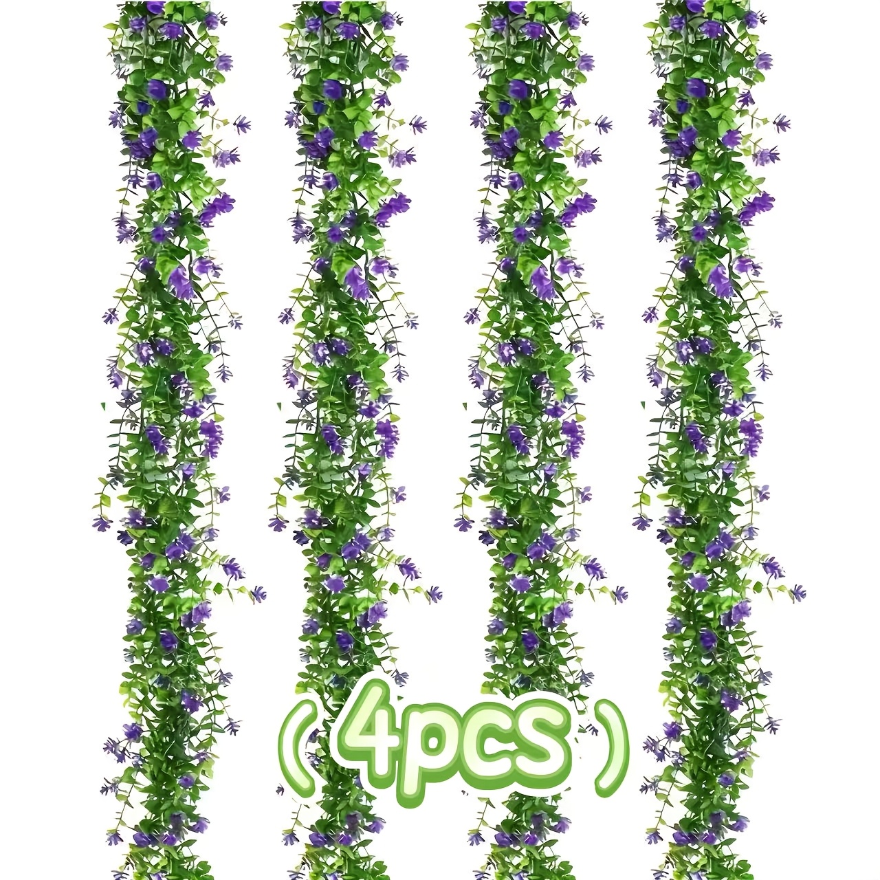 Image of 4pcs Of Realistic Artificial Eucalyptus Camellia Vine, 180cm/70.8inch With Flowers And - Suitable For Indoor And Outdoor Home Decoration, Spring, Valentine's Day, Easter, Thanksgiving Decoration
