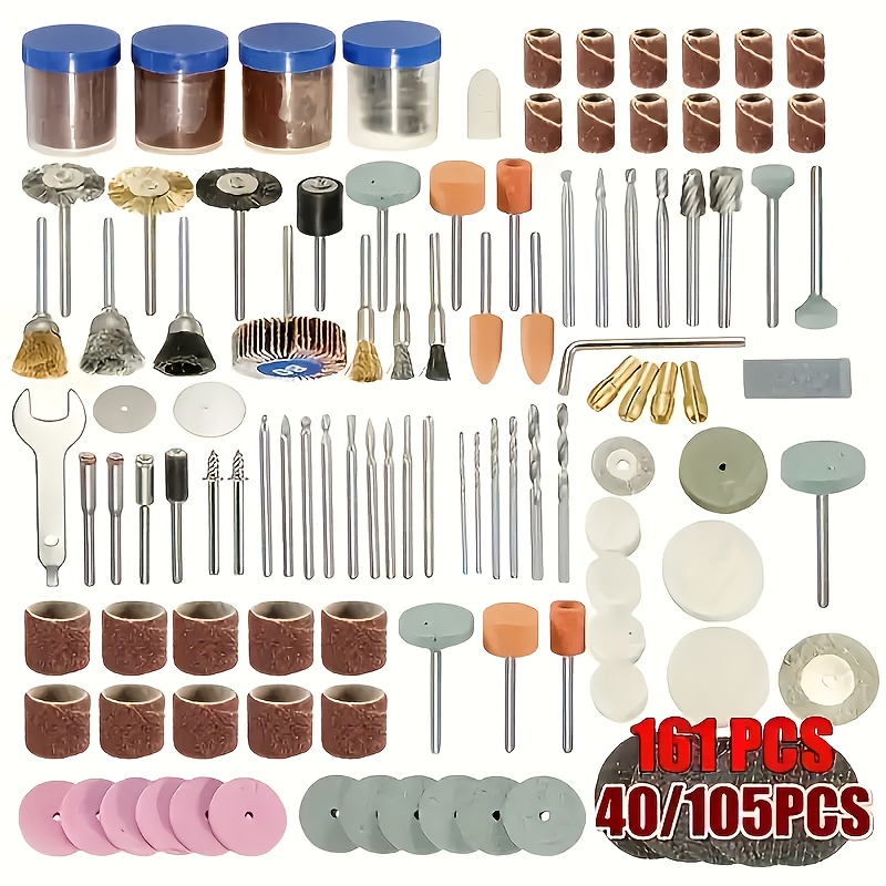 

105pcs Diamond-coated Polishing Head Kit - High-precision Grinding Wheel For Woodworking, Carving, Steel Material, Electric Grinder Accessories With Construction And Applications, No Required