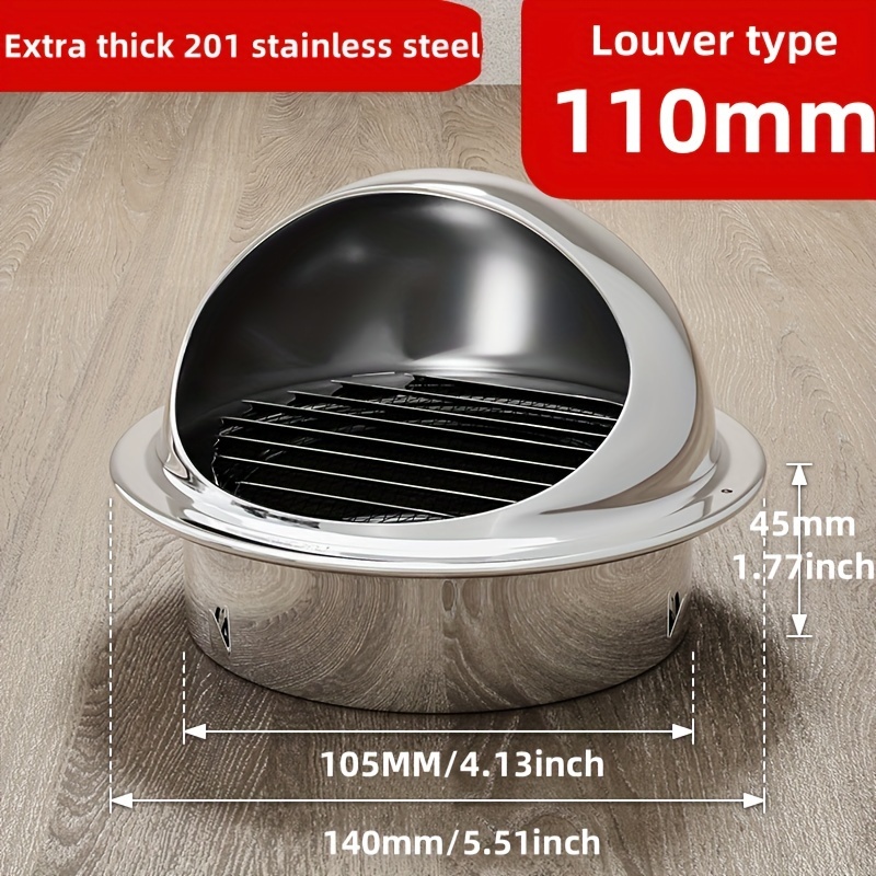 E-shop 70mm-300mm Wandmontierter Trockner-Abzugsluftschacht, Edelstahl gebogener Lüftungsschacht, runder Abgasauslass, runder Abgasabdeckung für
