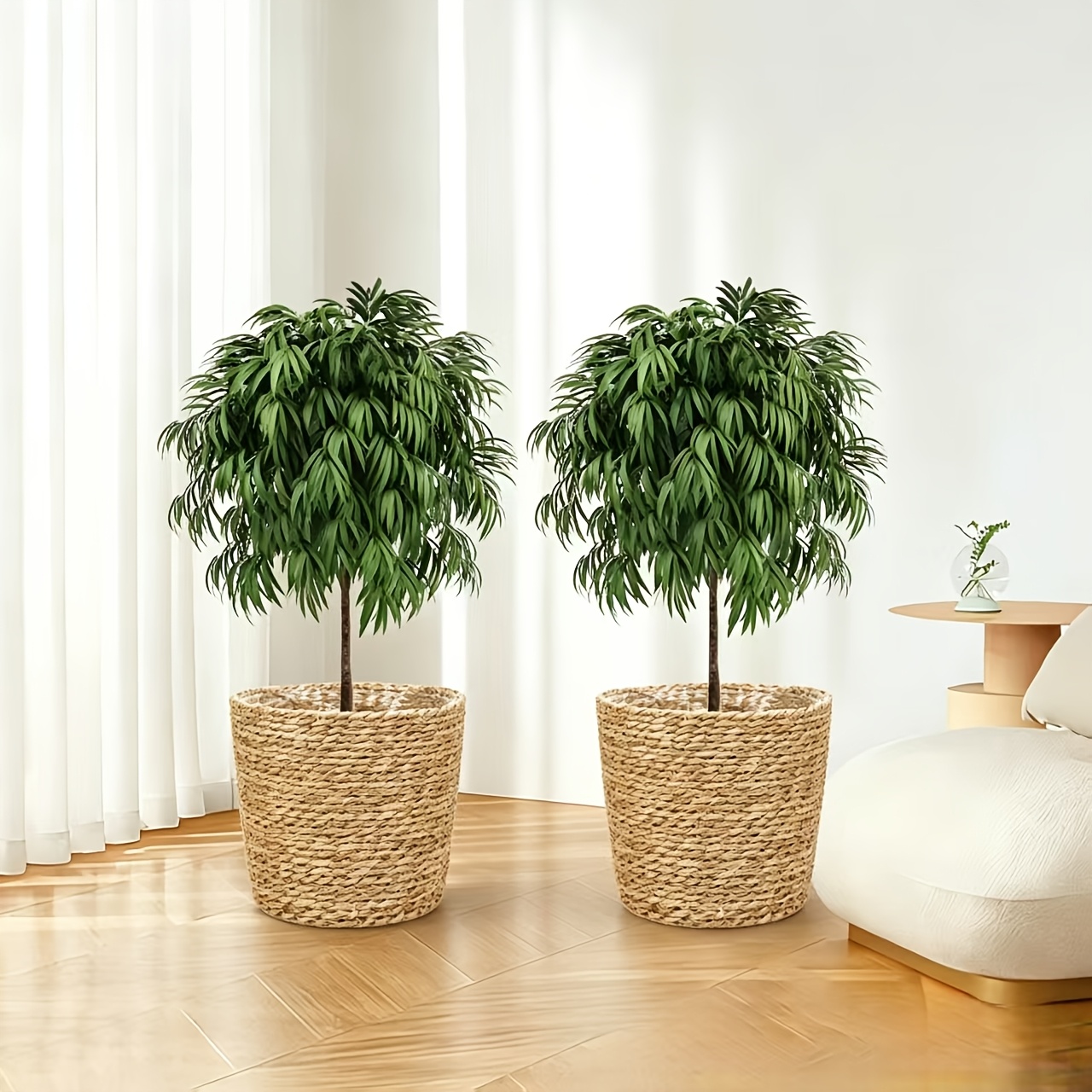 TEMU 2pcs - Décoratif sur Pied Disponible en 3 Tailles avec Revêtement Imperméable Salon Intérieur Grand Pot Universel pour Plantes Décoration