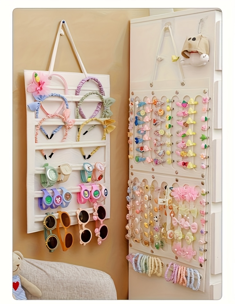 organize your little girls hair accessories with this wall mounted storage bag details 1