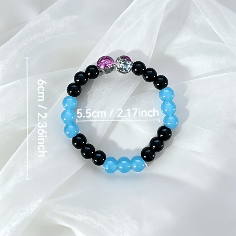 Black & Blue Contrast Ice-Clear Bracelet, Refreshing Style