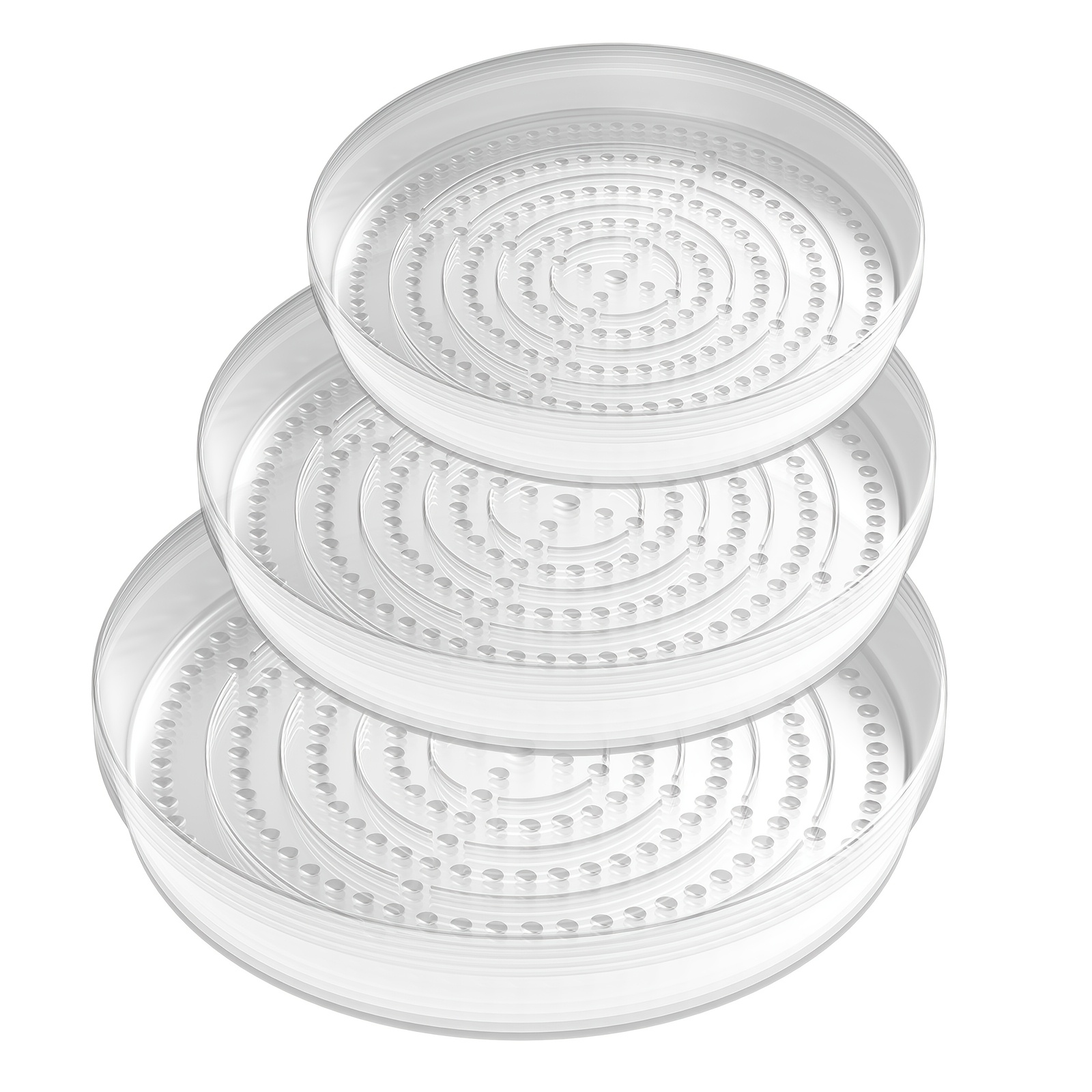 

15pcs Round Plastic Plant Saucers, 6/8/10 Inch Base, 1.37" Deep Tray For Indoor Outdoor Garden Planters, Clear Trays