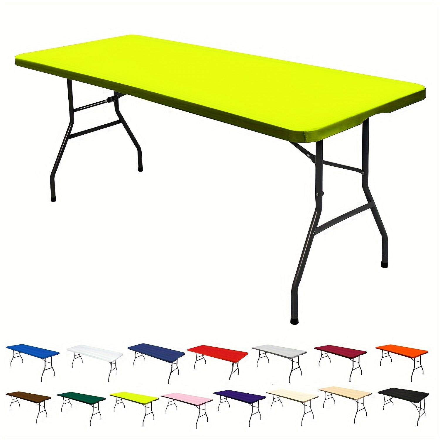 TEMU 1pc Half Pack Elastic Tablecloth Polyester Washable Elastic Universal Rectangular Tablecloth Protector Christmas Party Supplies Christmas