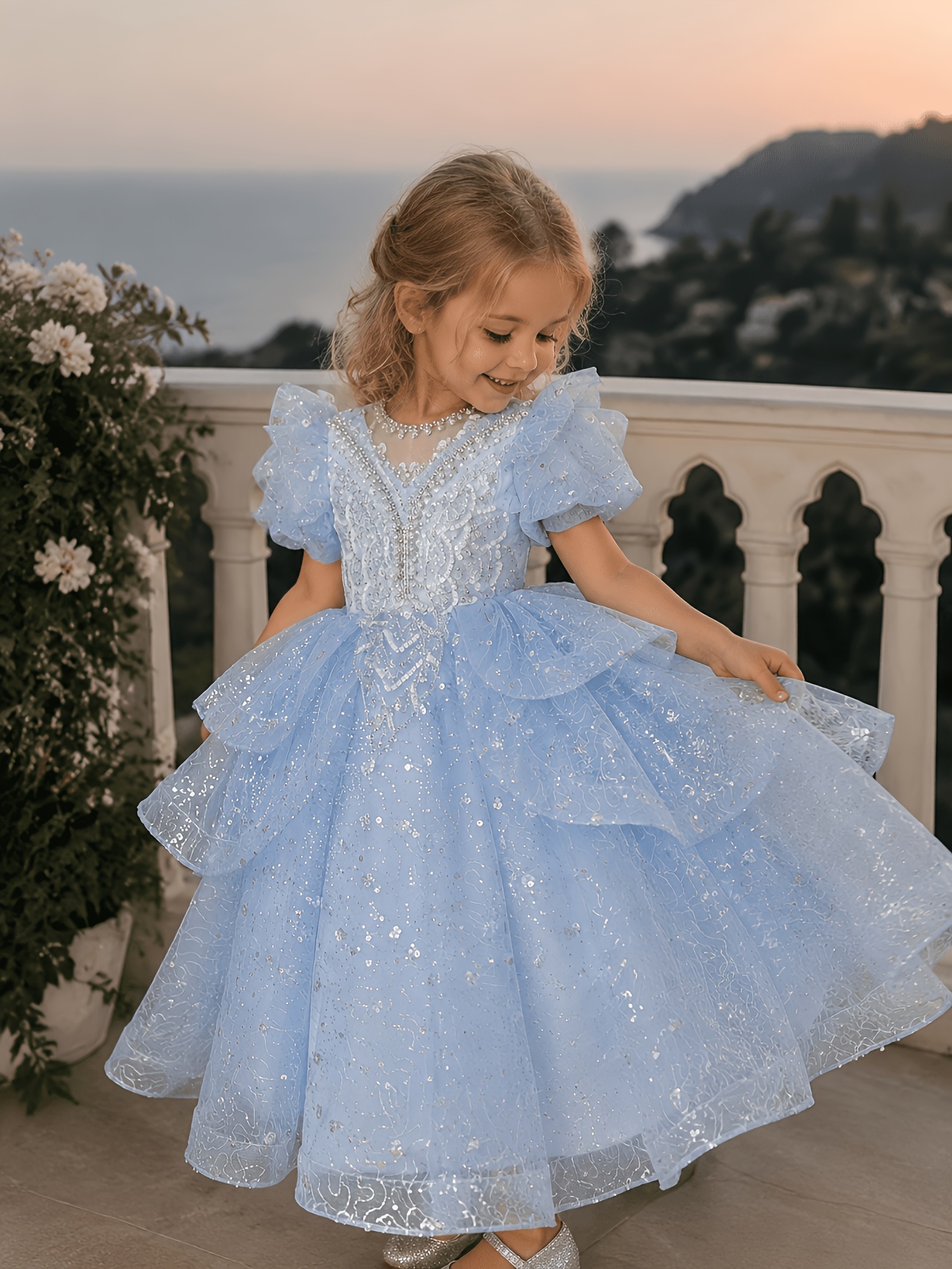 light blue dresses for kids sold on Temu United States
