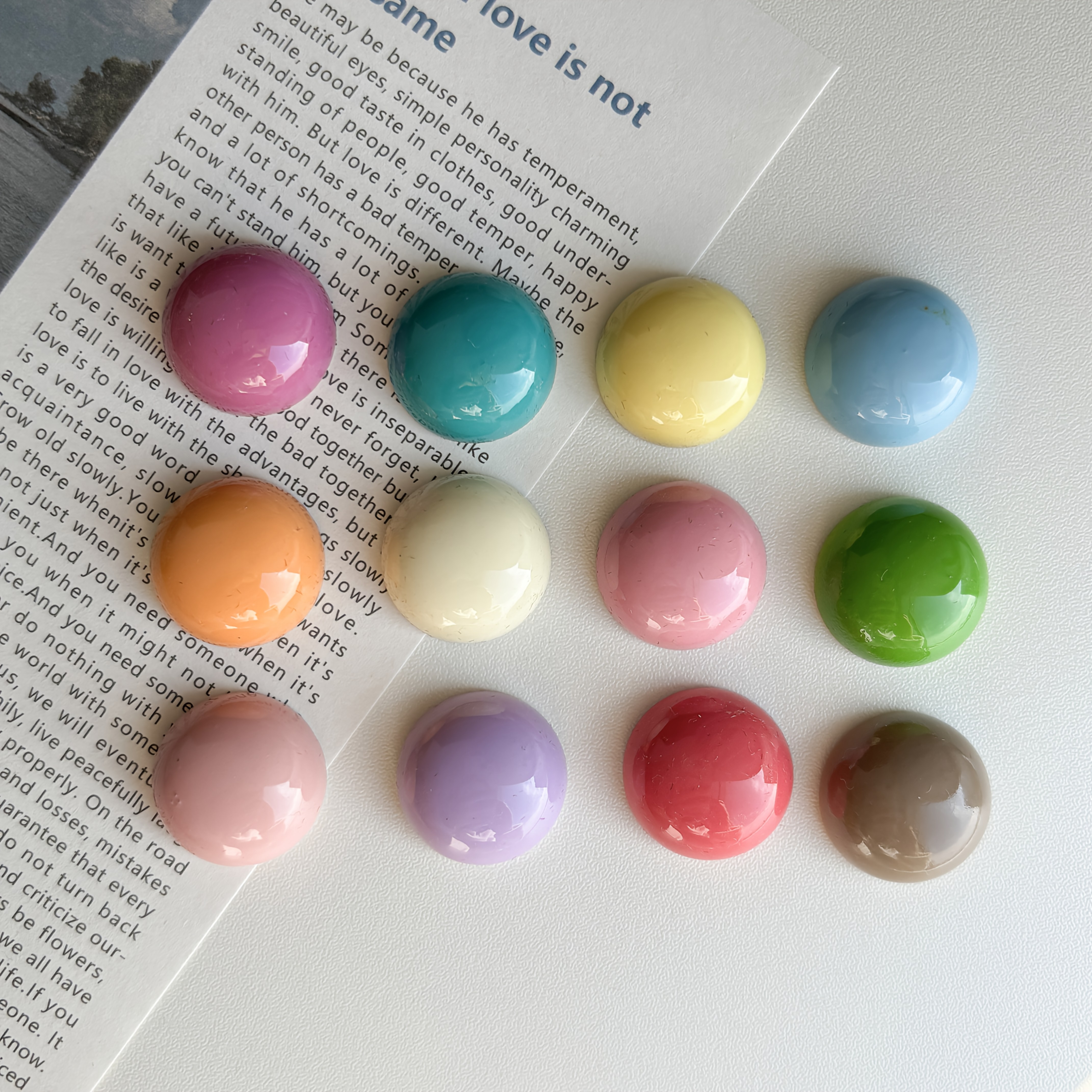 TEMU 12 Colorful Half-circle Resin Fridge Magnets - Cute Decorations Suitable For Kitchens, Offices, Whiteboards, Storage Cabinets, And Dishwashers,