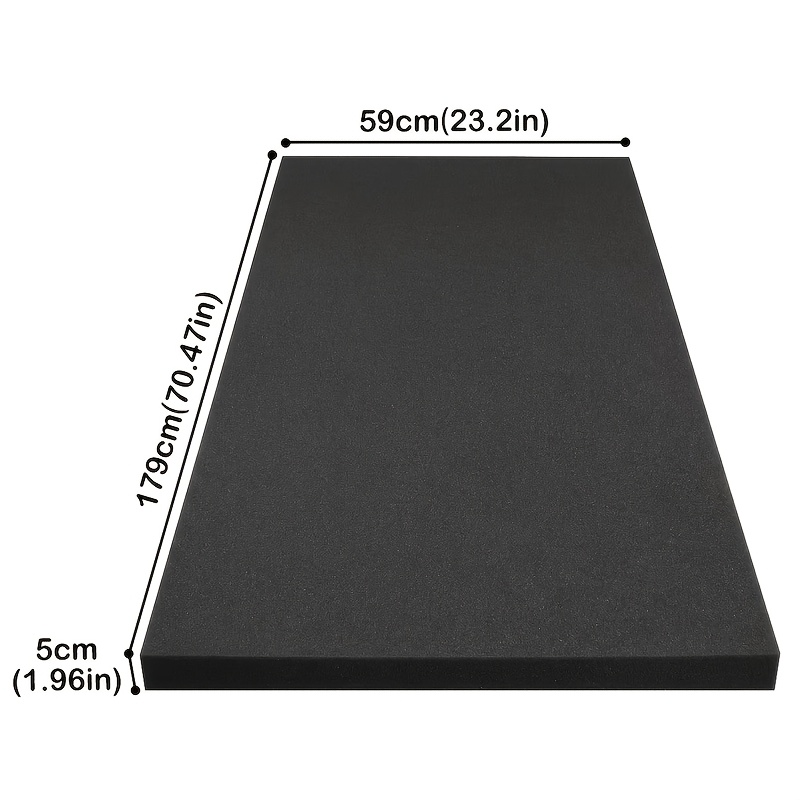 TEMU 1pc Black High Sponge, Multiple Sizes Available. Suitable For Outdoor Patio Chair Cushions, Replacement Seat Pads, Outdoor Sofa Cushions, Bench