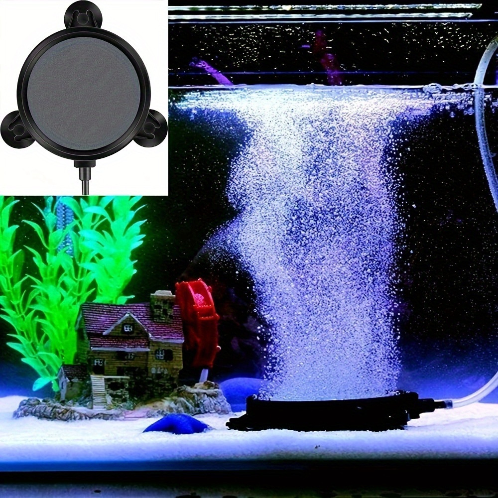 

4" High-efficiency Air Stone Diffuser With Strong Suction Cups - Ideal For Aquariums, Ponds & Hydroponics - Durable Abs Material, Enhances Oxygenation & Water Health