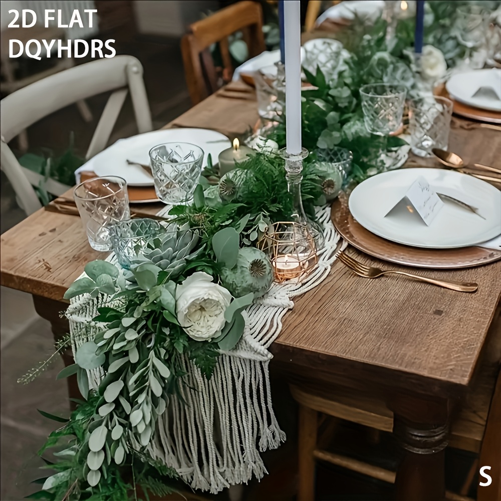 1pc of Bohemian Farmhouse Macrame-Style Table Runner - a Boho Tablecloth Featuring Tassels, Designed in a Rectangular Shape for Home And Restaurant Decoration, Perfect As a Centerpiece for Kitchen Dining Tables, a Decorative Dining Accessory