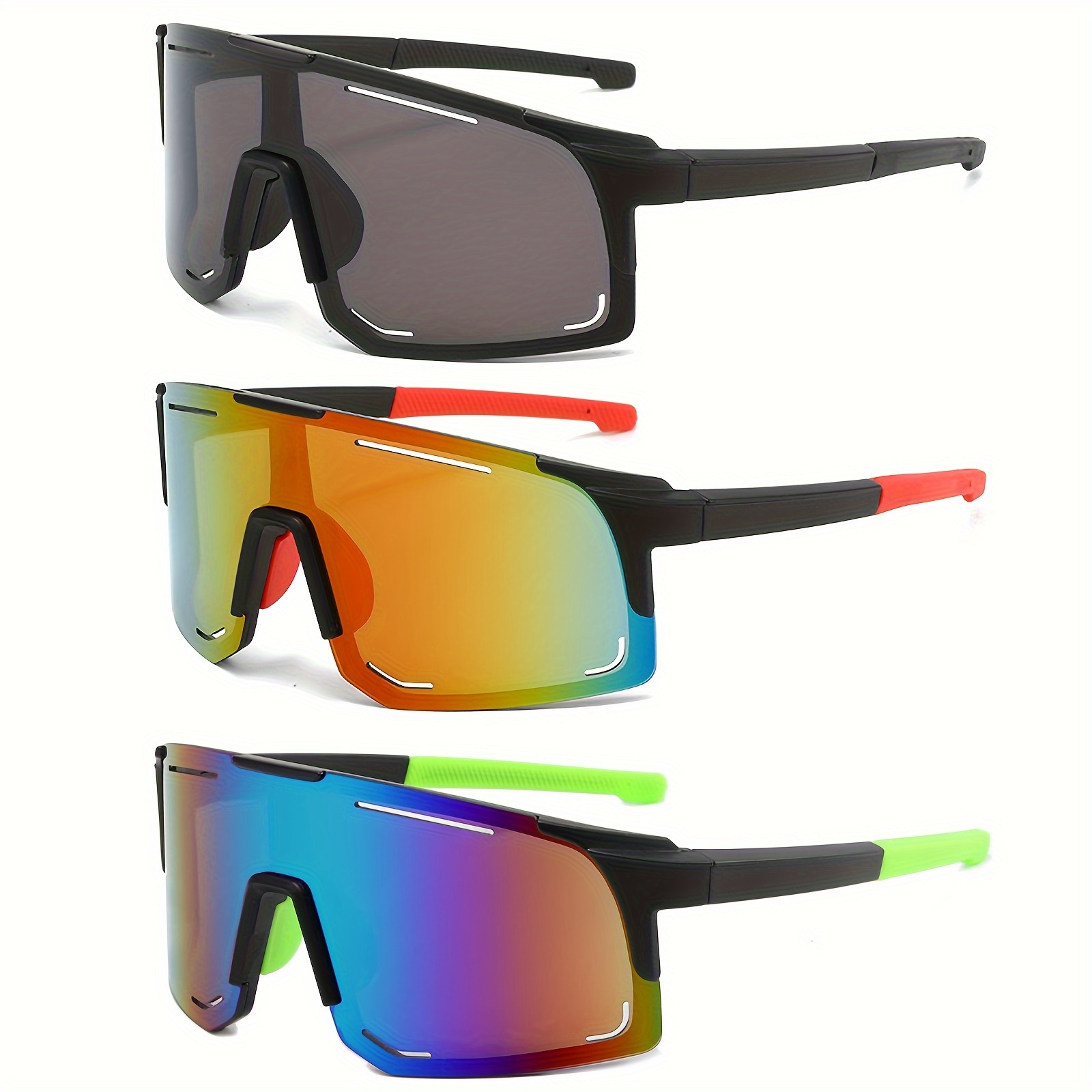 

3pcs Sports Sunglasses For Men Women Youth Baseball Cycling Running Softball Biking Glasses