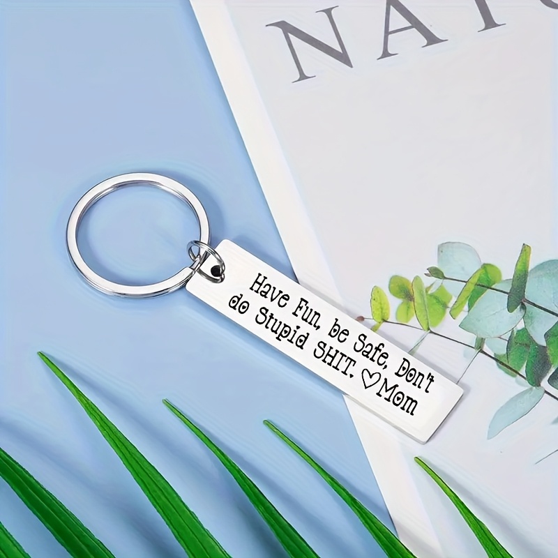 1pc stainless steel keychain gift for son remind son to   to perfect keychain gift