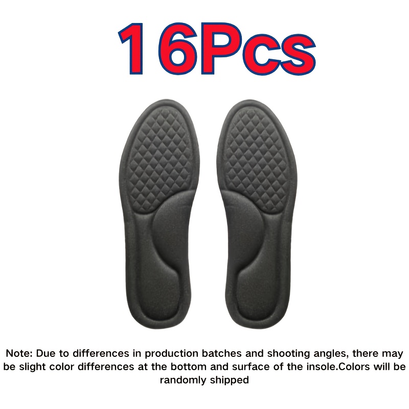 TEMU Lot de 16 semelles intérieures en éponge , pour talons plats et hauts, chaussures de course, inserts à absorption des chocs à haute élasticité,