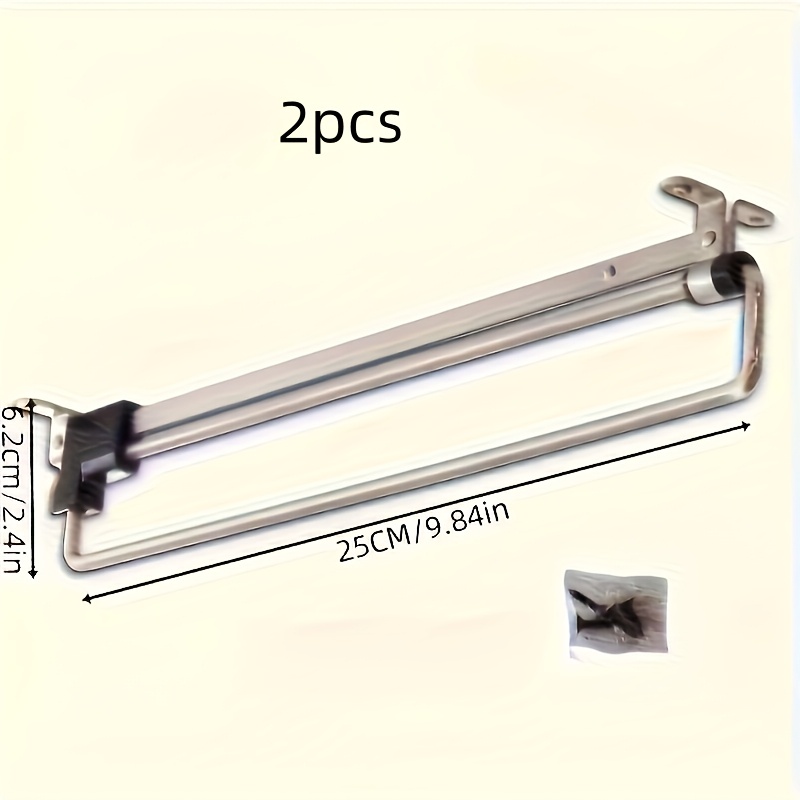 TEMU 2pcs Pull-out Clothes Storage Rod - Adjustable, Foldable Metal Hanging Rail For Wardrobes & Bedrooms - Space- Organizer, Drying Racks