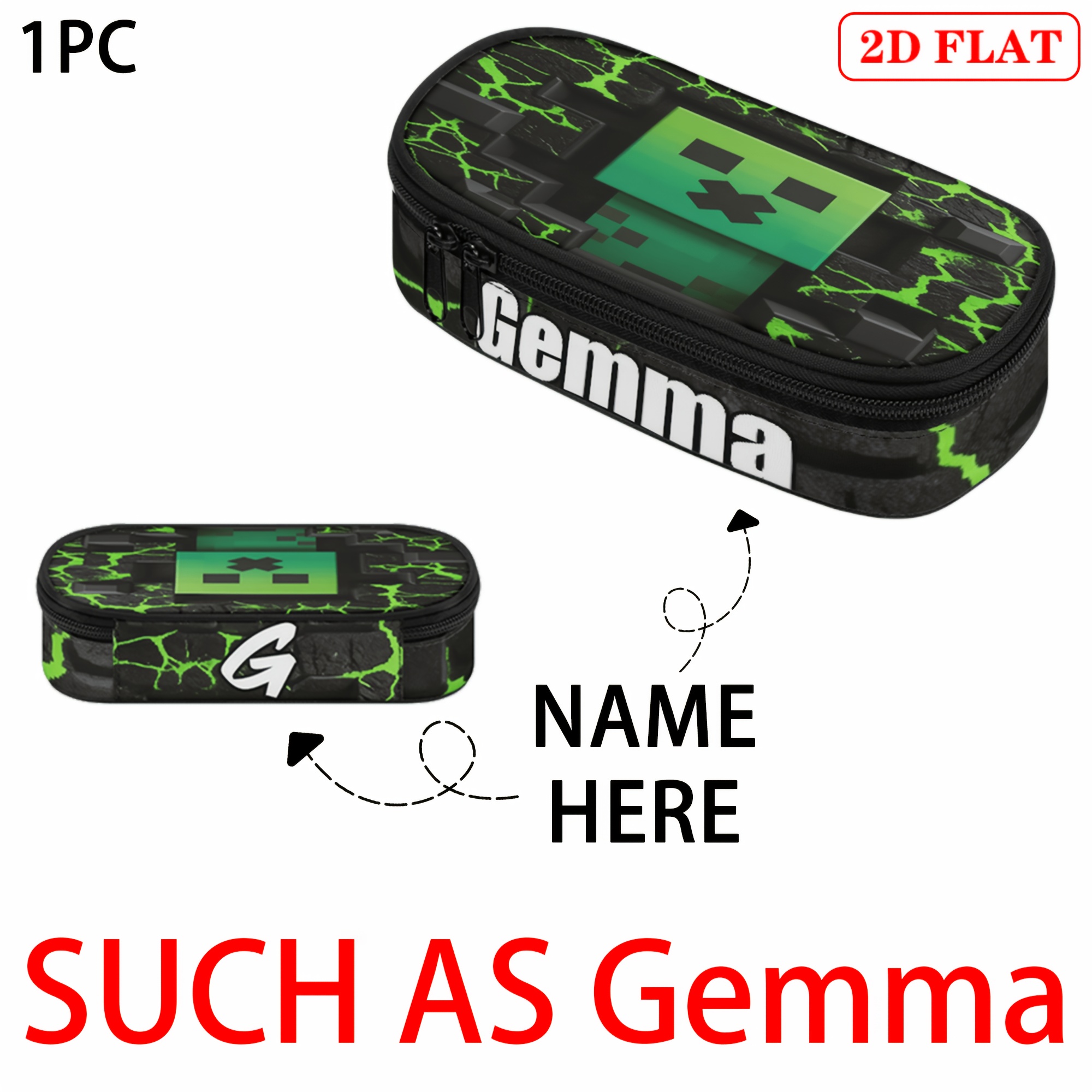 TEMU 1pc Name/text Custom Pen Case Suitable For Travelers, , /text, Durable Zipper Compartment Pouch With Safe Closure, Back To School School Supply