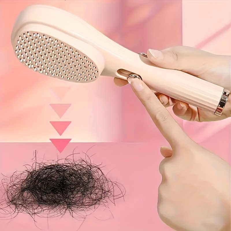 360 surround brush detangling hair brush anti static portable retractable hair brush scalp massager and   cleaner   easy to clean plastic bristles hair brush multiple colors   details 1