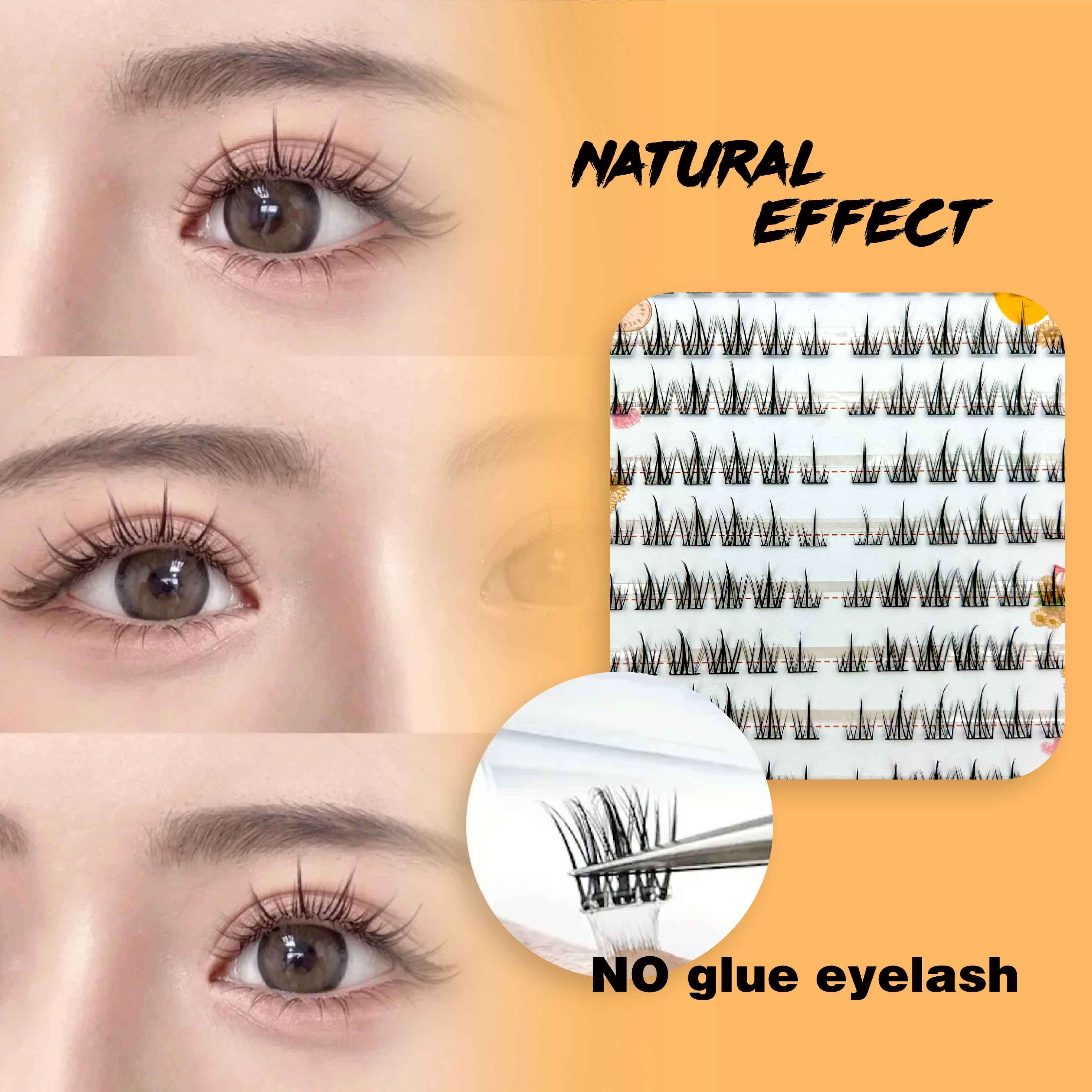 

120p No Eyelashes Adhesive False Eyelashes - Reusable, Free.