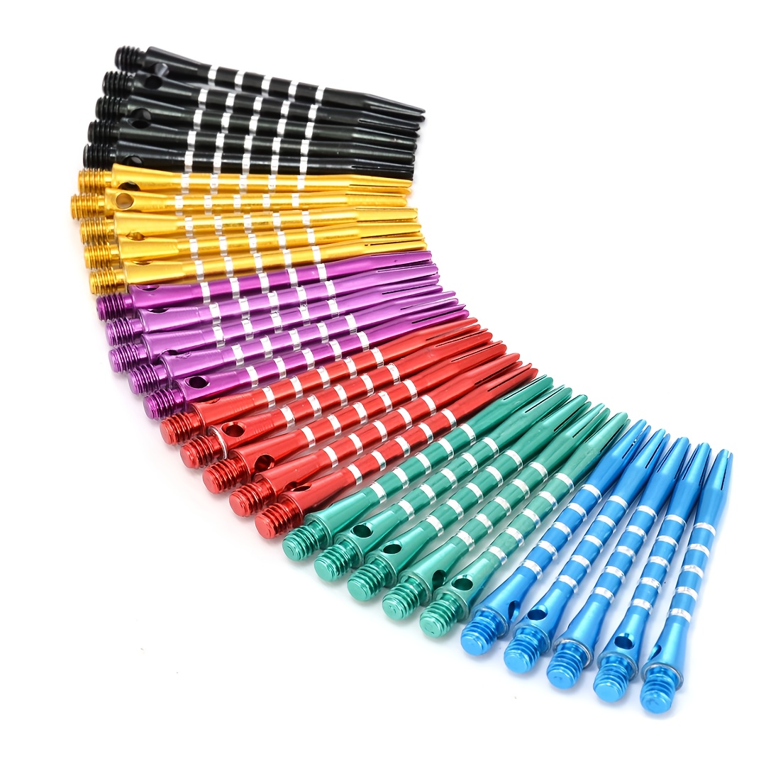 30pcs Mixed Color Knight Dart Universal 2BA Dart Rod | Straight Stripe, Aluminum Alloy, Indoor Sports