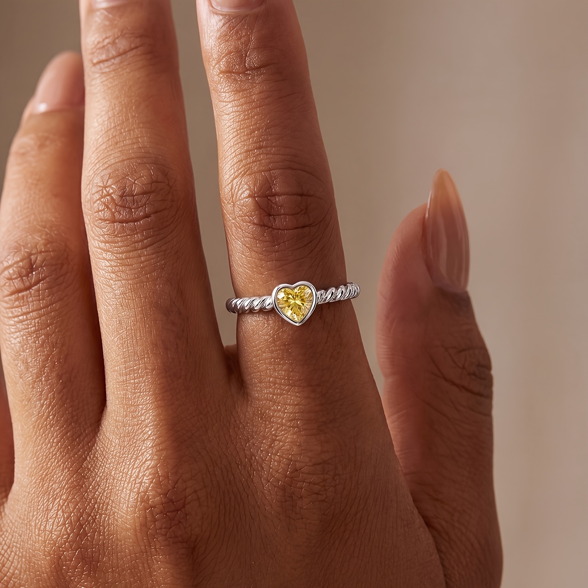 Women's Heart-shaped Twisted Ring, Versatile Fashion Gift