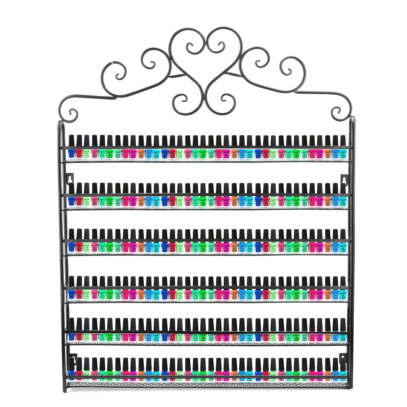 TEMU Organizador de Esmaltes de Uñas de Metal, Soporte de 6 Niveles, Estante de Pared para de Uñas, Organizador de Maquillaje Cosmético, Exhibidor de